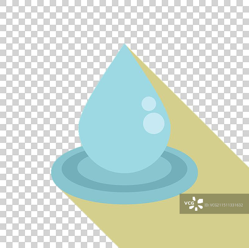 黄色背景上的扁平风格水滴图标图片素材
