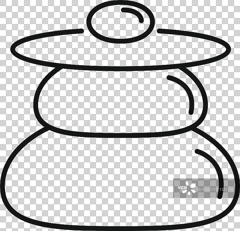 传统石堆的线条画图片素材