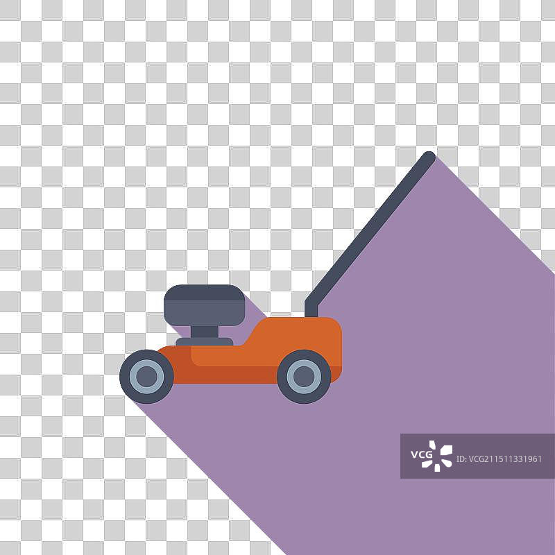 紫色背景上的割草机图标图片素材