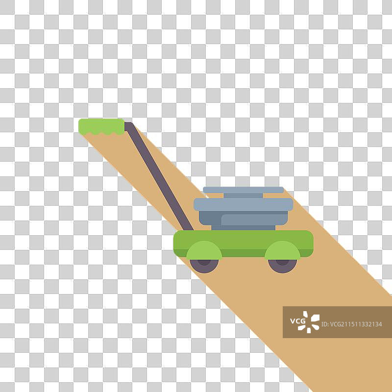 卡通割草机，米色背景图片素材