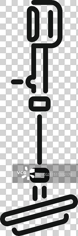 电动牙刷的黑色线条艺术图标图片素材