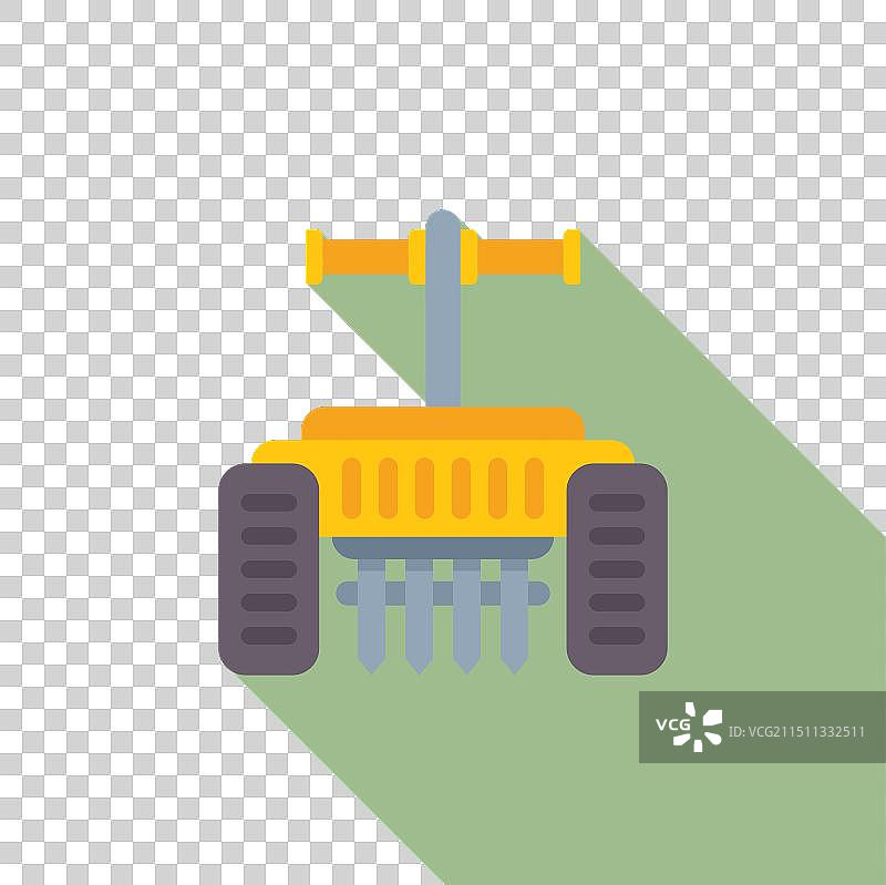 扁平风格的拖拉机图片素材