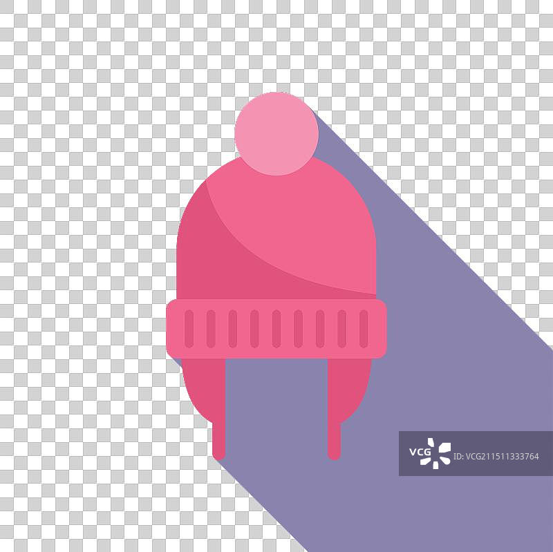 紫色背景上的冬季无檐小便帽图标图片素材