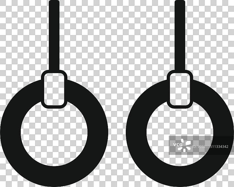 白色背景上的体操吊环图标图片素材