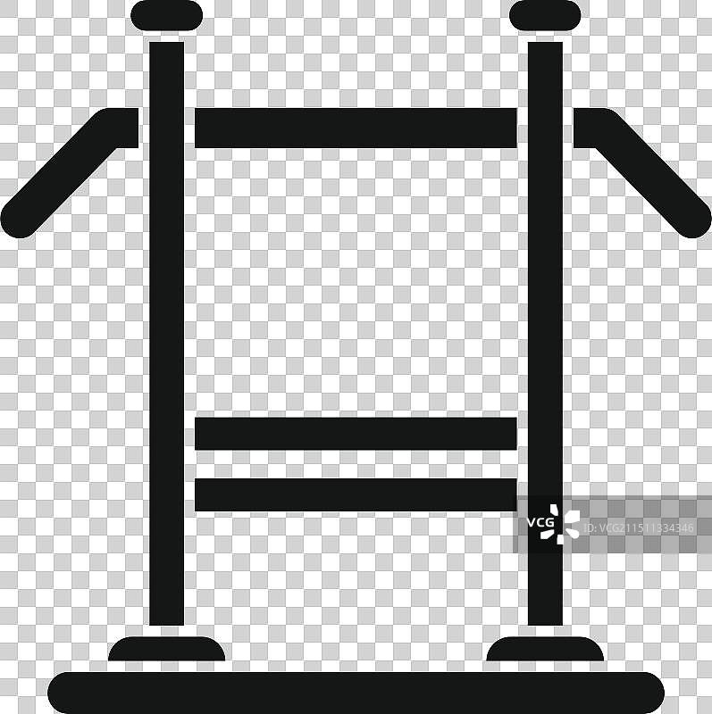 双杠图标黑色轮廓图片素材