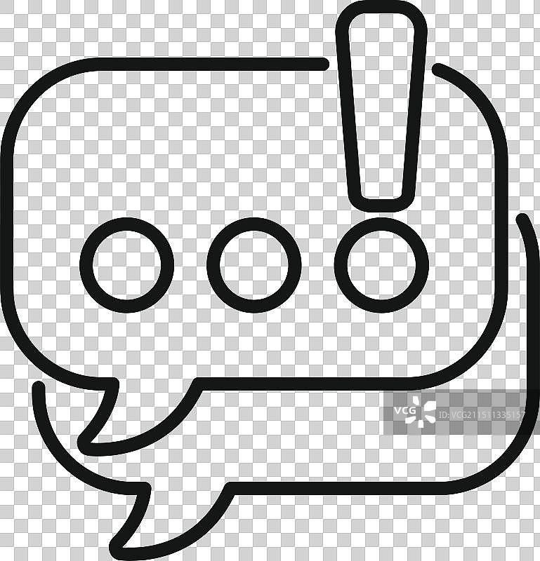 感叹号聊天气泡线条图标图片素材