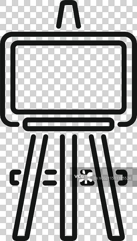 画架上的空白画布线条图标图片素材
