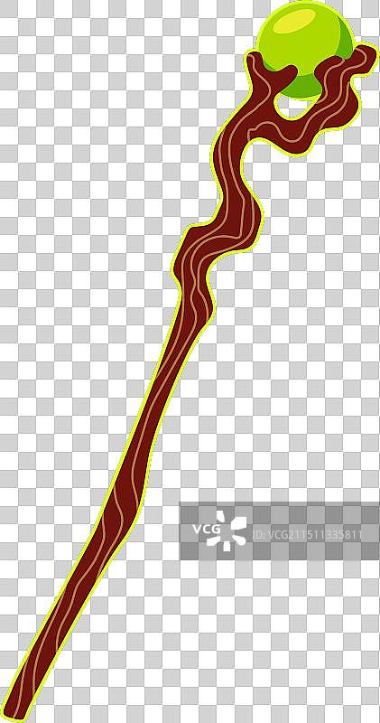 带绿色球体的魔法棒图片素材