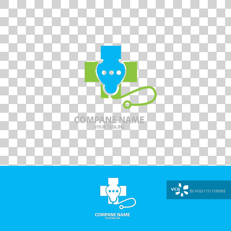 Hallo Doc Logo模板（包含听诊器）图片素材