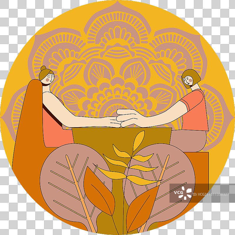 修指甲和手部按摩技巧圆形图片素材