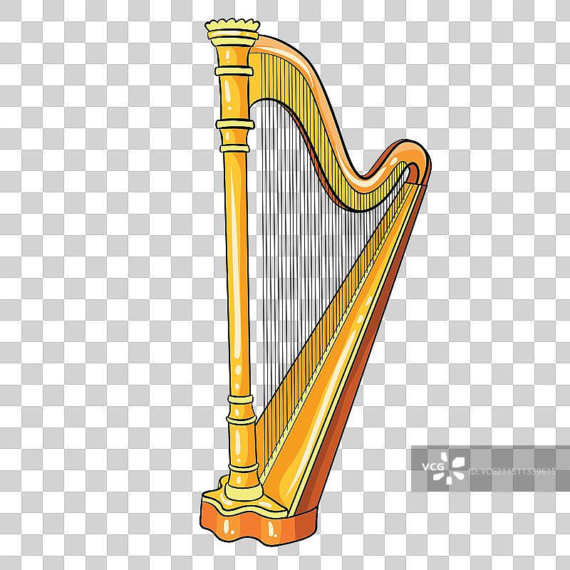 弯颈宽音板的多弦竖琴图片素材