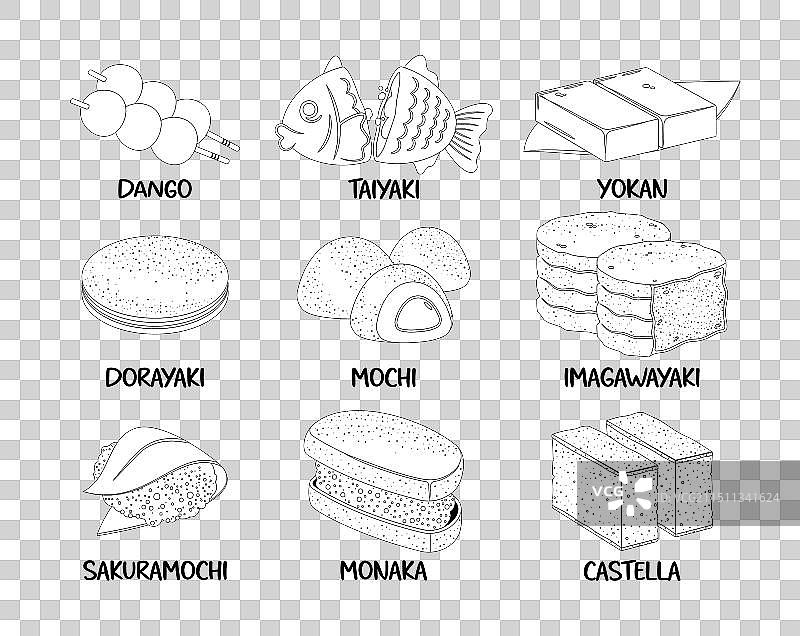 展示各种物品的黑白合集图片素材