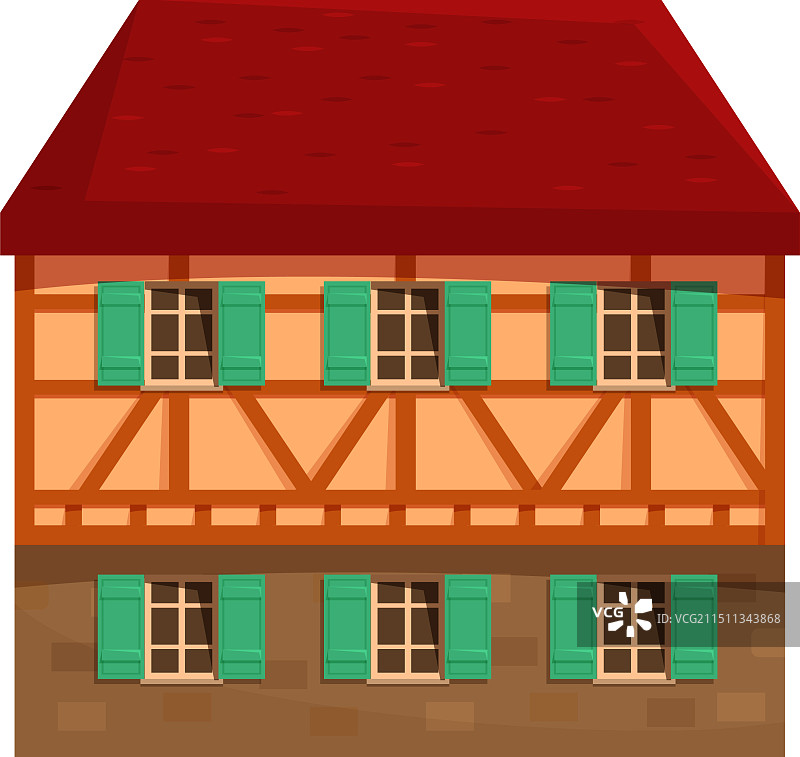 传统的德国桁架房屋图片素材