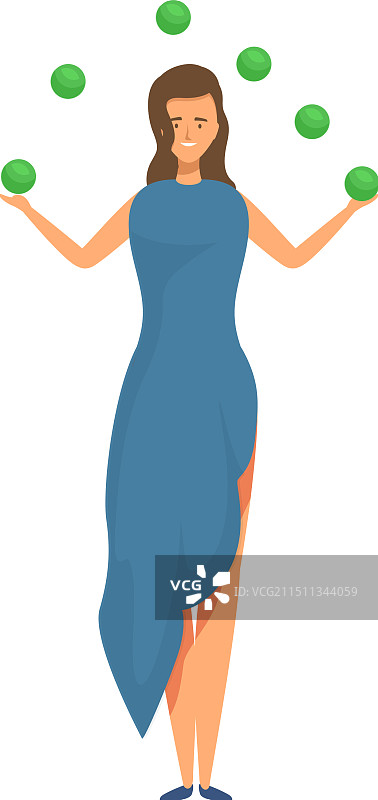 专业的马戏团演员表演绿色球图片素材