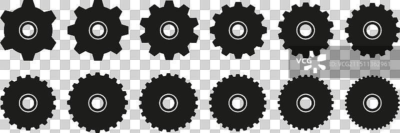 扁平镂空齿轮设置图标图片素材