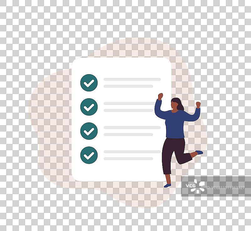 已完成任务列表与女性图片素材