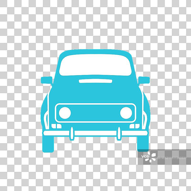 复古老爷车正面图图片素材