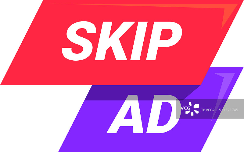 互联网视频中出现的跳过广告按钮图片素材