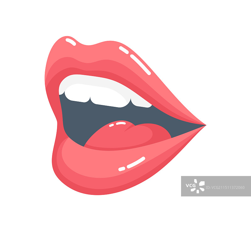 张开说话的女性嘴巴图片素材