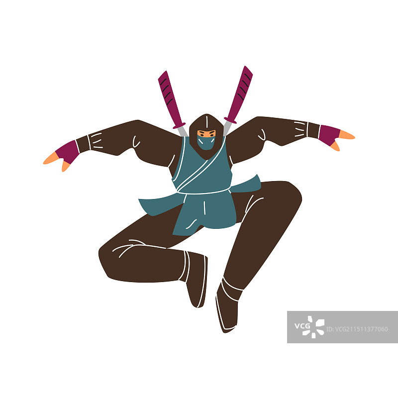 持武士刀的忍者图片素材