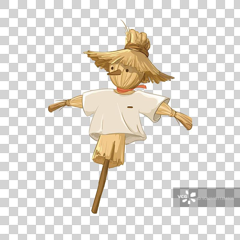 穿衣服戴帽子的稻草人卡通插画免抠元素图片素材