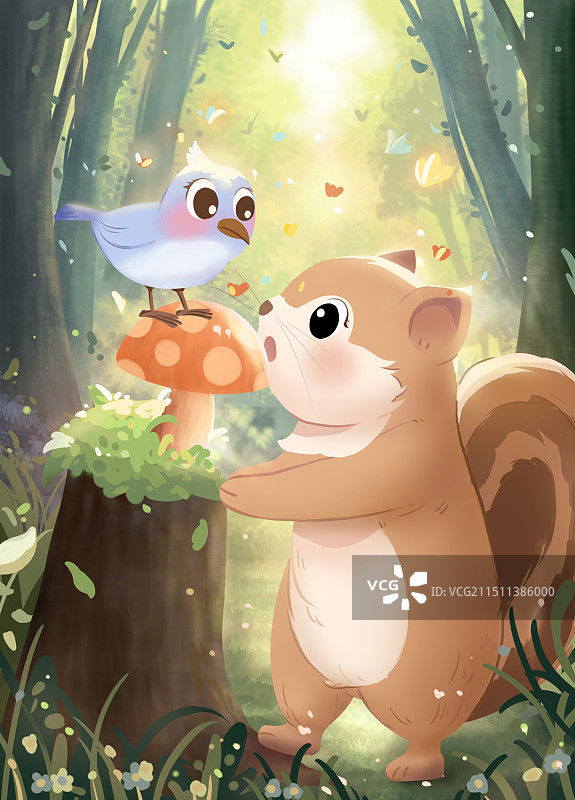 氛围感动物插画图片素材