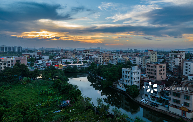 广东省佛山市狮山镇航拍风光图片素材
