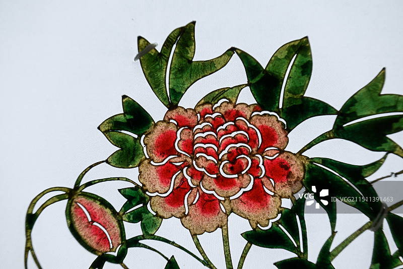 广东省博物馆展出的皮影文物图片素材