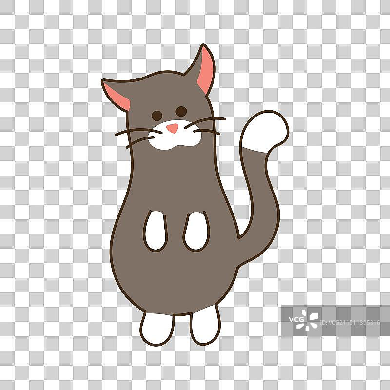 可爱的黑猫用后腿站立隔离图片素材