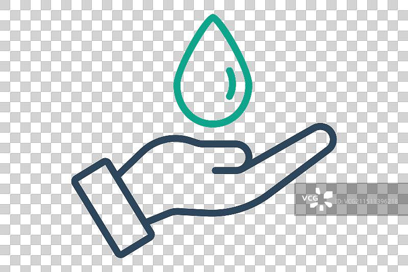 节约用水图标，手持水滴图片素材