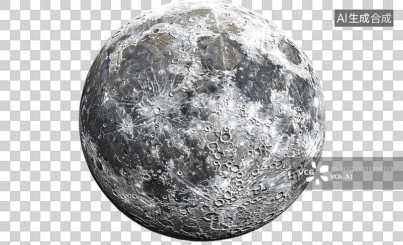 【AI数字艺术】满月月球免抠元素图片素材