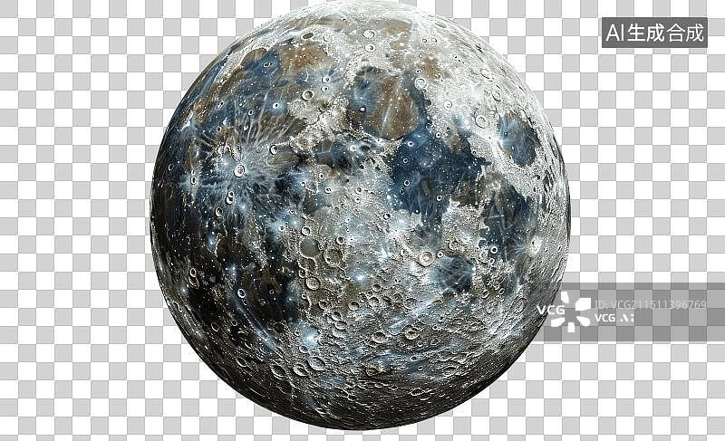 【AI数字艺术】满月月球免抠元素图片素材