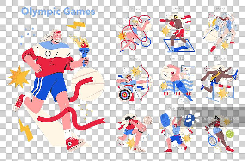 扁平风格奥林匹克运动会图片素材