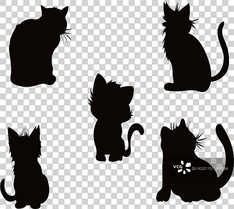 猫咪剪影图片素材
