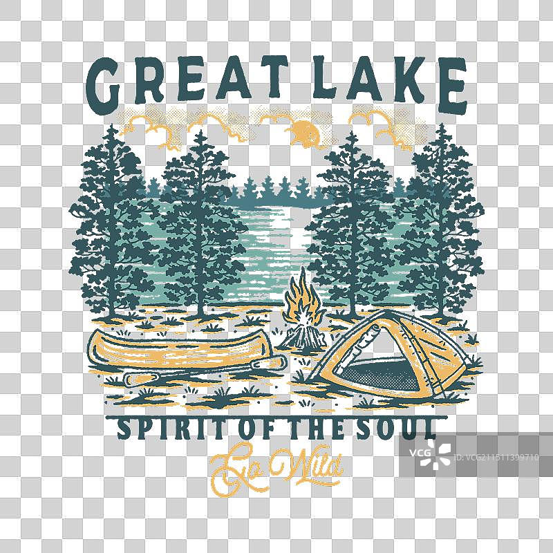 独木舟营地篝火湖图片素材