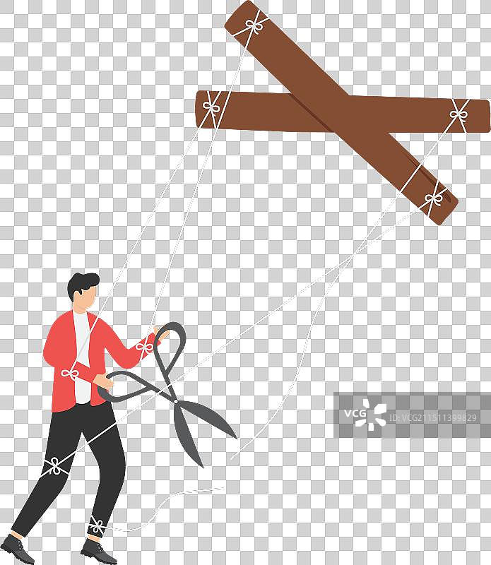 摆脱操控的提线木偶概念图片素材