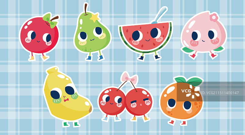 可爱的水果朋友-可爱拟人图片素材