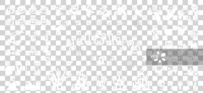 万圣节剪影图案大合集图片素材