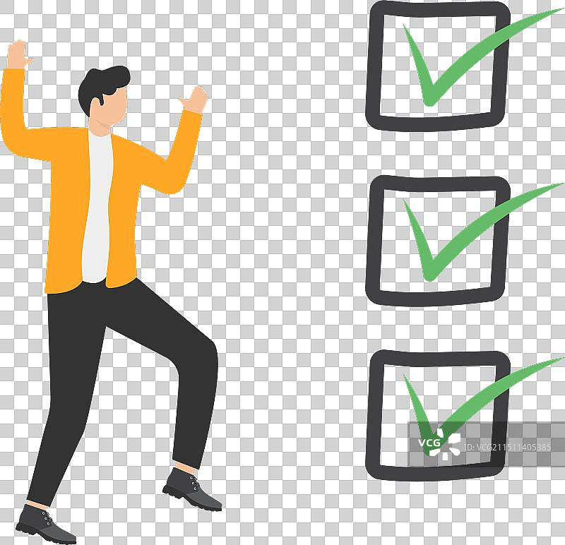 完成任务并获胜的快乐男人图片素材