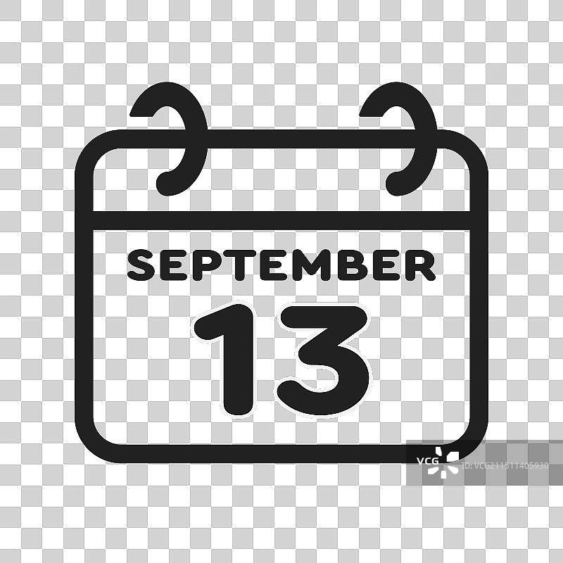 9月13日日历图标图片素材