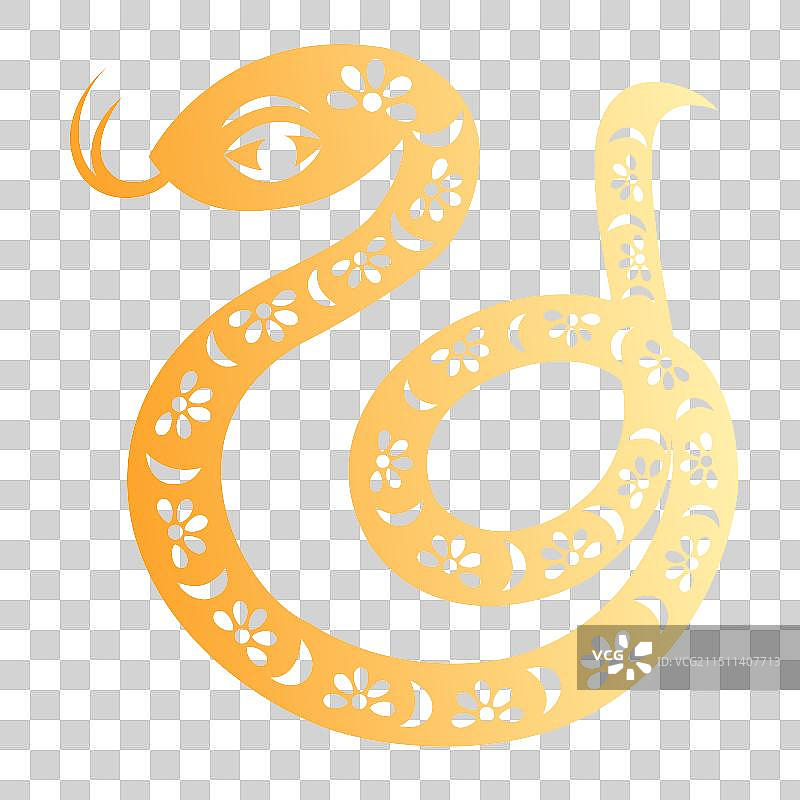 2025年蛇金色渐变矢量元素图片素材