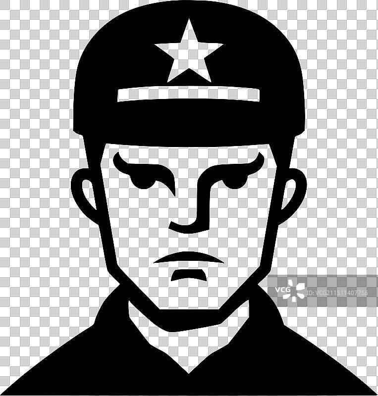 军队黑白隔离图标图片素材