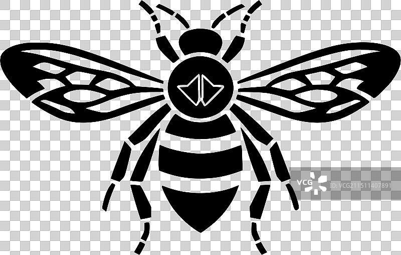 蜜蜂扁平风简约logo图片素材