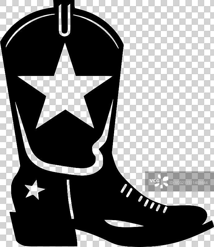 黑白牛仔靴图片素材