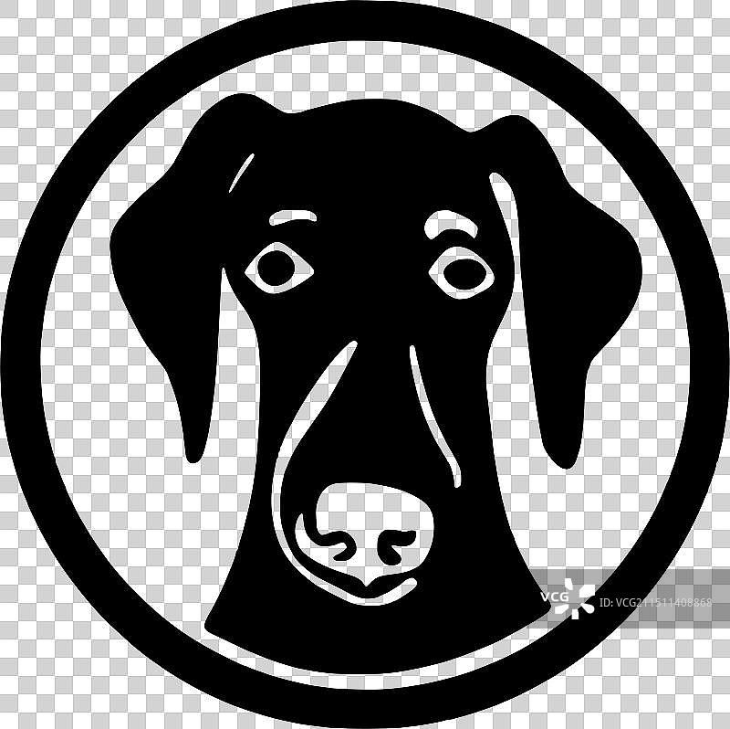 狗-黑白孤立的图标图片素材