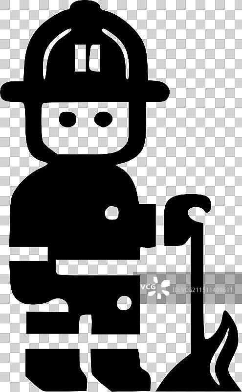 消防员 - 黑白图片素材