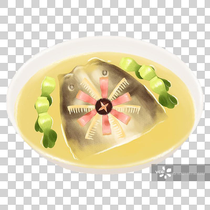 扬州特色美食插画拆烩鲢鱼头图片素材