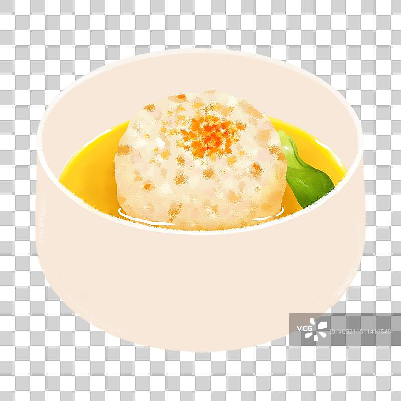 扬州特色美食插画蟹粉狮子头图片素材