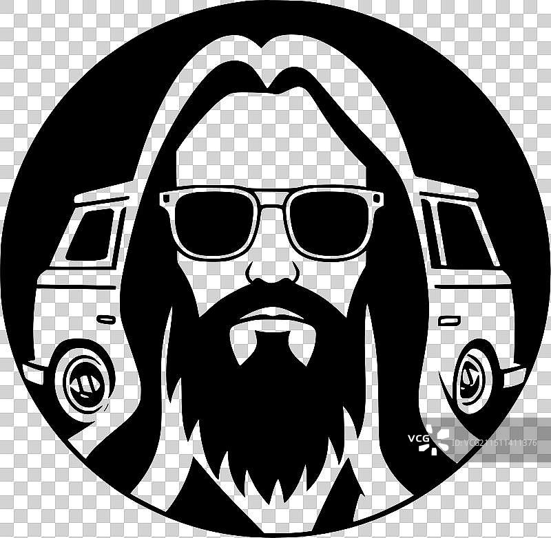 嬉皮士黑白风格图片素材