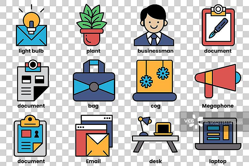 办公用品图标素材合集图片素材